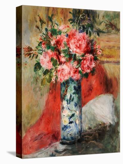 Roses and Peonies in a Vase, 1876 (Oil on Canvas)-Pierre Auguste Renoir-Premier Image Canvas