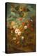 Roses, Carnations, Sunflowers in a Vase with Butterflies, Frogs, Insects-Rachel Ruysch-Premier Image Canvas