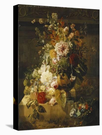 Roses, Convolvuli, Carnations, Hollyhocks, Peonies, Lilac and Other Flowers in a Vase-Georgius Jacobus Johannes van Os-Premier Image Canvas