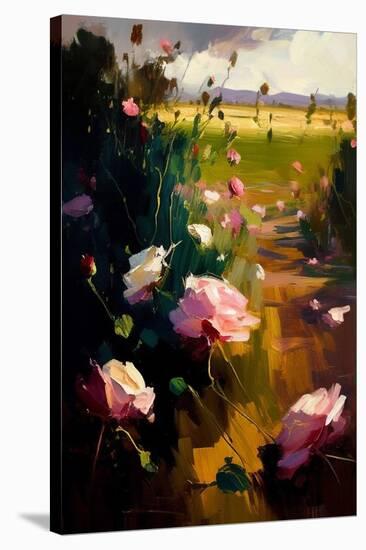 Roses Field-Vivienne Dupont-Stretched Canvas