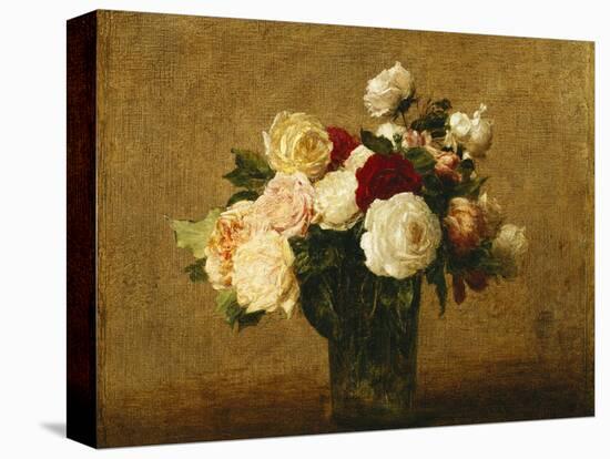 Roses in a Glass Vase; Roses Dans Un Vase De Verre-Henri Fantin-Latour-Premier Image Canvas