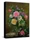 Roses in a Glass Vase-Albert Williams-Premier Image Canvas