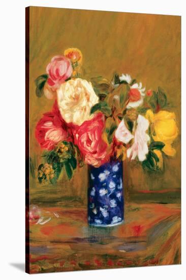 Roses in a Vase-Pierre-Auguste Renoir-Stretched Canvas