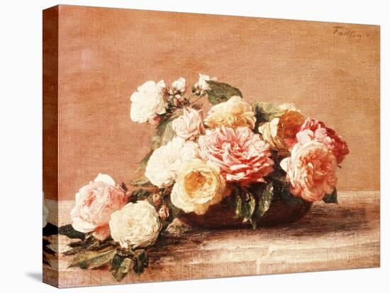 Roses in Bowl-Henri Fantin-Latour-Premier Image Canvas