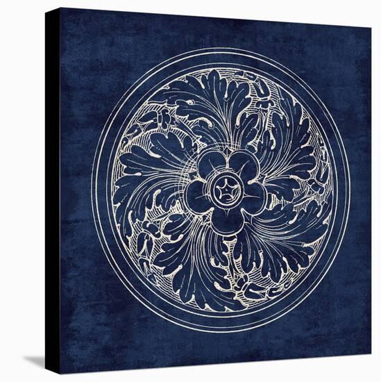 Rosette II Indigo-Wild Apple Portfolio-Stretched Canvas