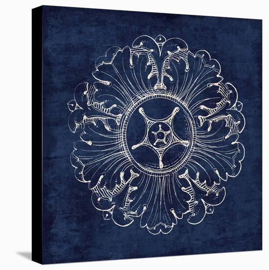 Rosette VI Indigo-Wild Apple Portfolio-Stretched Canvas