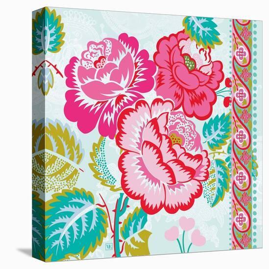 Rosey Florals-Violet Leclaire-Stretched Canvas