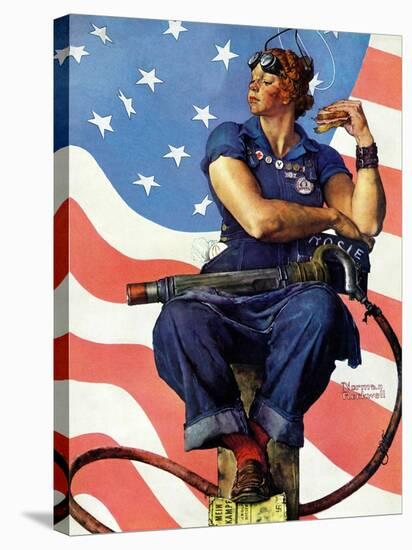 "Rosie the Riveter", May 29,1943-Norman Rockwell-Premier Image Canvas