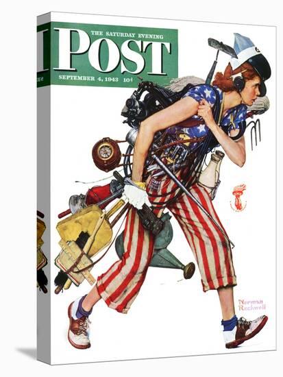 "Rosie to the Rescue" Saturday Evening Post Cover, September 4,1943-Norman Rockwell-Premier Image Canvas