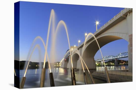 Ross's Landing Fountain and Market Street Bridge, Chattanooga, Tennessee, United States of America-Richard Cummins-Premier Image Canvas