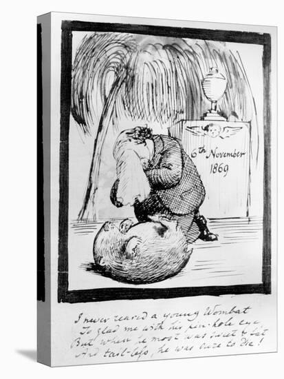 Rossetti Lamenting the Death of His Wombat, 1869 (Pen and Ink on Paper)-Dante Gabriel Rossetti-Premier Image Canvas
