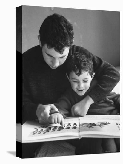 Rotolo Brothers Reading Book in Sicily After Cataract Operations Restored their Sight-Carlo Bavagnoli-Premier Image Canvas