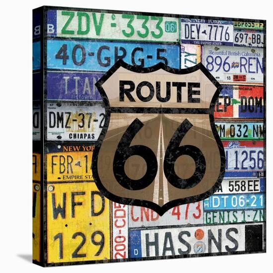 Route 66 Plates-Lauren Gibbons-Stretched Canvas