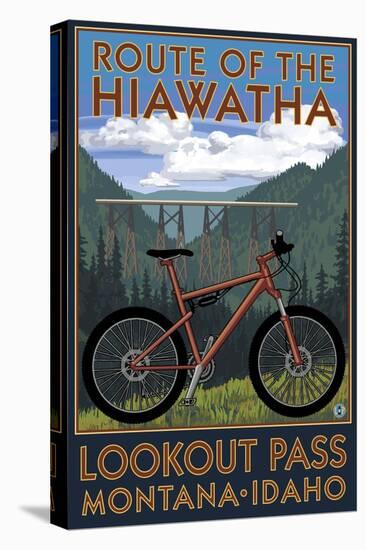 Route of the Hiawatha St. Regist, Montana - Mountain Bike Scene-Lantern Press-Stretched Canvas