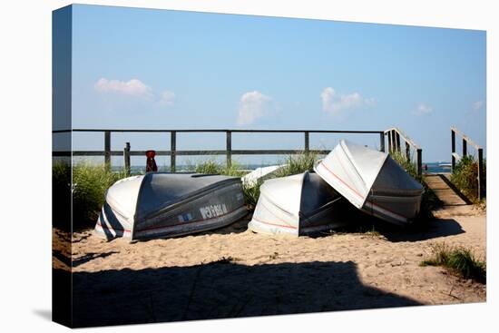 Row Boats Ocean Beach Fire Island NY-null-Stretched Canvas