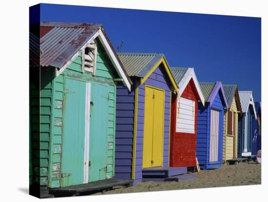 Row of Beach Huts Painted in Bright Colours, Brighton Beach, Near Melbourne, Victoria, Australia-Mawson Mark-Premier Image Canvas