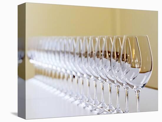 Row of Glasses for Tasting, Chateau Baron Pichon Longueville, Pauillac, Medoc, Bordeaux, France-Per Karlsson-Premier Image Canvas