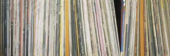 Row of Music Records, Germany-null-Stretched Canvas
