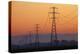Row of Power Pylons at Sunset, Mid Canterbury, South Island, New Zealand-David Wall-Premier Image Canvas