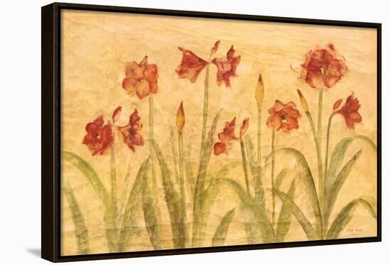 Row of Red Amaryllis-Cheri Blum-Stretched Canvas
