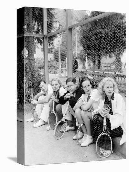 Row of Tennis Players with Rackets-null-Stretched Canvas