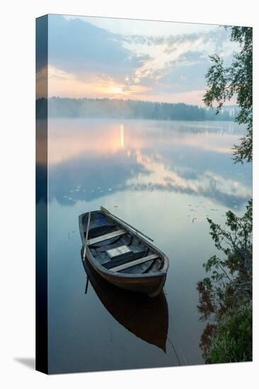 Rowboat on Calm Lake-Bo Jansson-Premier Image Canvas