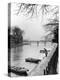 Rowboats Tied Up Along the Seine River-Ed Clark-Premier Image Canvas
