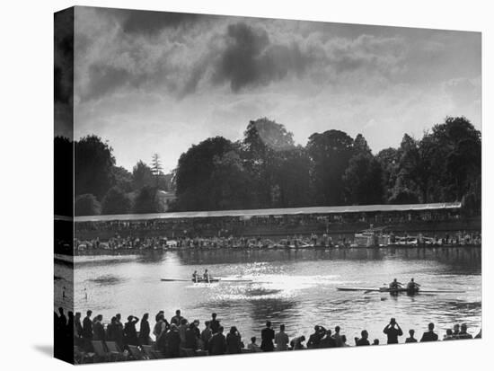 Rowers Competing in Rowing Event on Thames River-Ed Clark-Premier Image Canvas