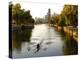 Rowers in Lincoln Park lagoon at dawn, Chicago, Illinois, USA-Alan Klehr-Premier Image Canvas