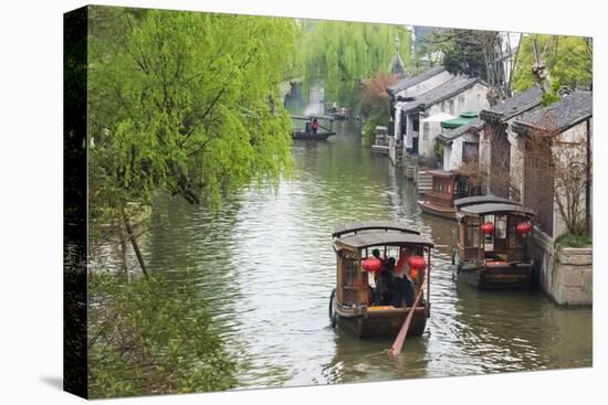 Rowing boat on the Grand Canal, Nanxun Ancient Town, Zhejiang Province, China-Keren Su-Premier Image Canvas