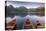 Rowing Boats and Mountains Beneath a Twilight Sky, Strbske Pleso Lake in the High Tatras, Slovakia-Adam Burton-Premier Image Canvas