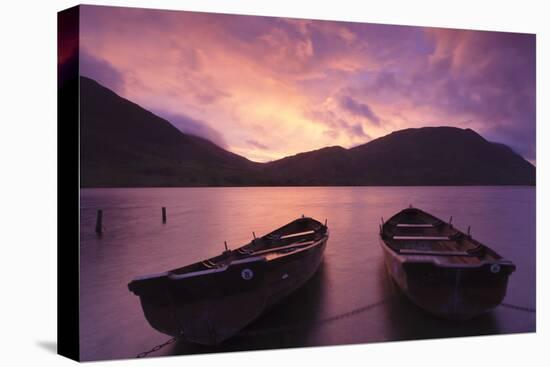 Rowing Boats on Crummock Water at Sunset-Markus Lange-Premier Image Canvas