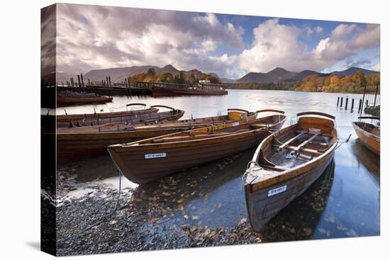 Rowing Boats on Derwent Water at Keswick, Lake District, Cumbria, England. Autumn-Adam Burton-Premier Image Canvas