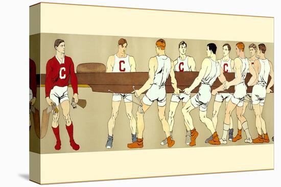 Rowing Crew Carrying Scull-null-Stretched Canvas
