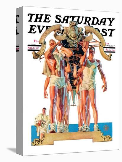 "Rowing Team," Saturday Evening Post Cover, August 6, 1932-Joseph Christian Leyendecker-Premier Image Canvas