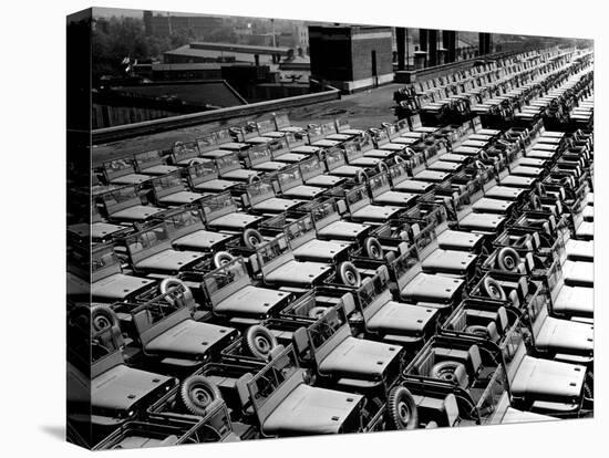 Rows of Finished Jeeps Churned Out in Mass Production for War Effort as WWII Allies-Dmitri Kessel-Premier Image Canvas