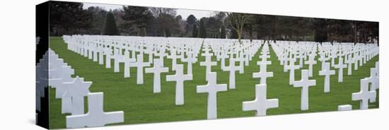 Rows of Tombstones in a Cemetery, American Cemetery, Normandy, France-null-Premier Image Canvas