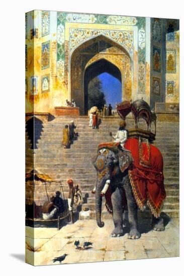 Royal Elephant at the Gateway to the Jami Masjid, Mathura, 19th or Early 20th Century-Edwin Lord Weeks-Premier Image Canvas