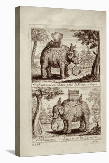 Royal Elephants, from 'Voyage Du Siam Des Peres Jesuites' by Guy Tachard, 1688-null-Premier Image Canvas