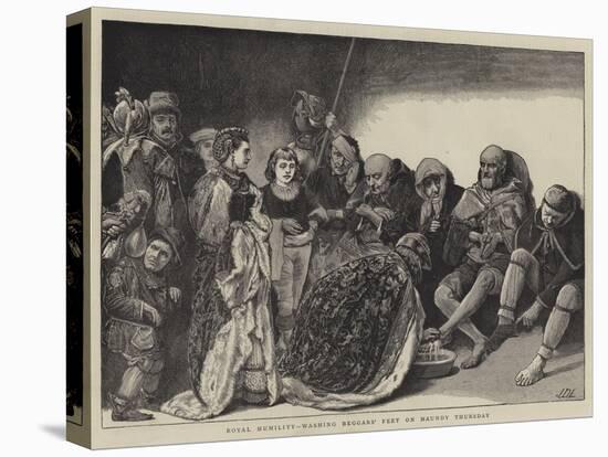Royal Humility, Washing Beggars' Feet on Maundy Thursday-Sir James Dromgole Linton-Premier Image Canvas