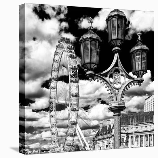 Royal Lamppost UK and London Eye - Millennium Wheel and River Thames - City of London - UK-Philippe Hugonnard-Premier Image Canvas