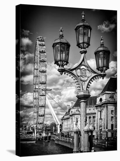 Royal Lamppost UK and London Eye - Millennium Wheel - London - UK - England - United Kingdom-Philippe Hugonnard-Premier Image Canvas