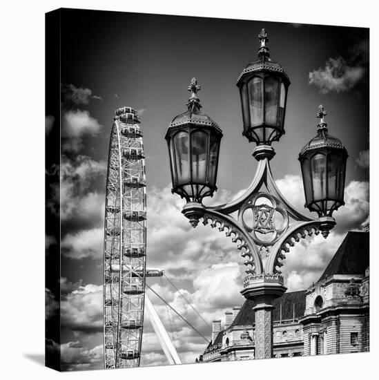 Royal Lamppost UK and London Eye - Millennium Wheel - London - UK - England - United Kingdom-Philippe Hugonnard-Premier Image Canvas