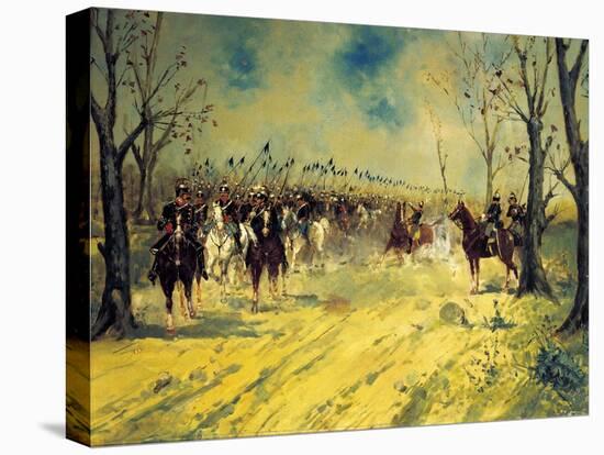 Royal Piedmont Cavalry Regiment on March-Antonio Mancini-Premier Image Canvas