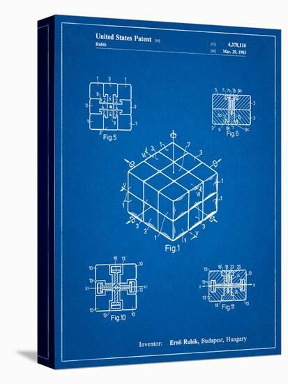 Rubik's Cube Patent-Cole Borders-Stretched Canvas