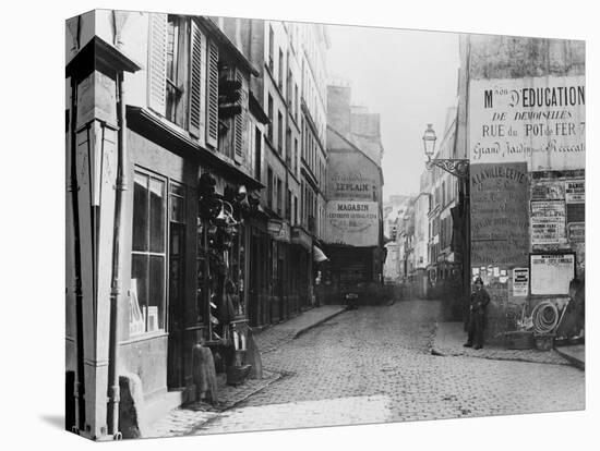 Rue Descartes, from the Rue Mouffetard, Paris, 1858-78-Charles Marville-Premier Image Canvas