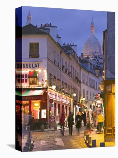 Rue Norvins and Sacre Coeur, Montmartre, Paris, France-Walter Bibikow-Premier Image Canvas