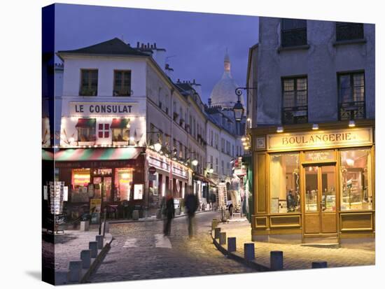 Rue Norvins and Sacre Coeur, Montmartre, Paris, France-Walter Bibikow-Premier Image Canvas