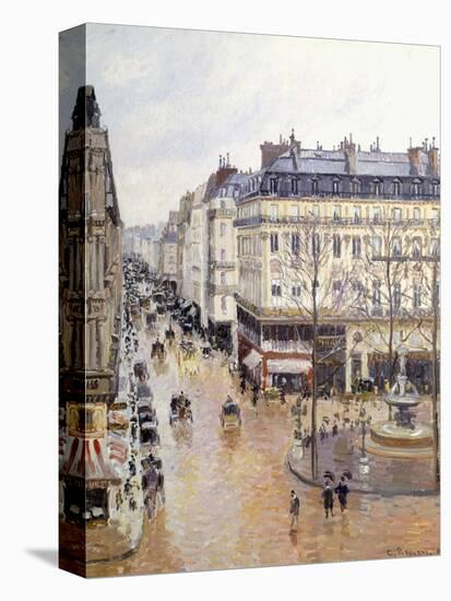 Rue Saint Honore, Afternoon, Rain Effect-Camille Pissarro-Premier Image Canvas