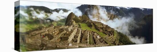 Ruins of Buildings at an Archaeological Site, Inca Ruins, Machu Picchu, Cusco Region, Peru-null-Premier Image Canvas